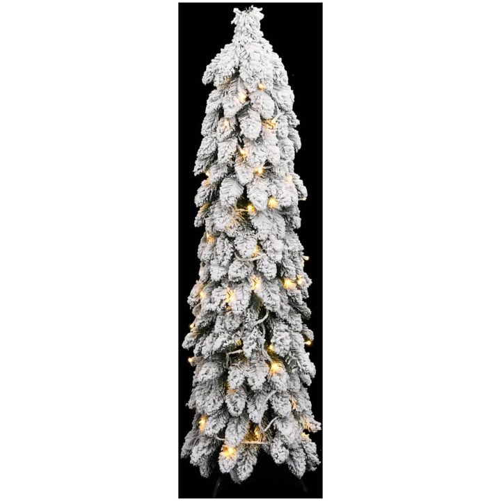 Belyst plastgran med 80 LEDs och snö vidaXL 150 cm – bild 2