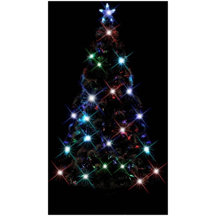 Belyst plastgran med fot 210 cm fiberoptik vidaXL 210 x 105 cm – bild 3