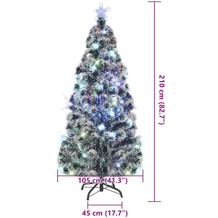 Belyst plastgran med fot 210 cm fiberoptik vidaXL 210 x 105 cm – bild 8