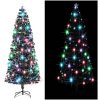 Belyst plastgran med fot 240 cm fiberoptik vidaXL 240 x 102 cm – miniatyr 2
