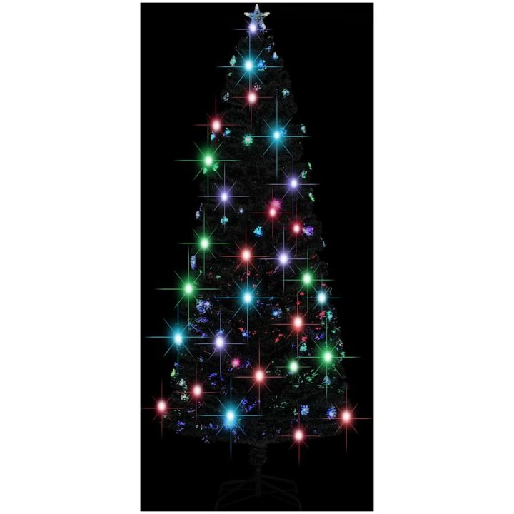 Belyst plastgran med fot 240 cm fiberoptik vidaXL 240 x 102 cm – bild 3