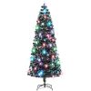 Belyst plastgran med fot 240 cm fiberoptik vidaXL 240 x 102 cm – miniatyr 1