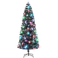 Belyst plastgran med fot 240 cm fiberoptik vidaXL