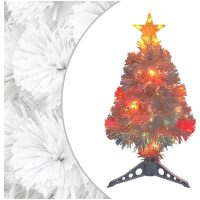 Belyst plastgran med fot 64 cm fiberoptik vidaXL