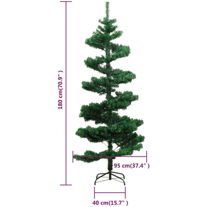 Belyst plastgran med fot grön 180 cm PVC vidaXL 180 x 95 cm – bild 10