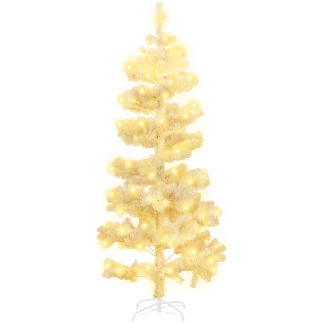 Belyst plastgran med fot vit 150 cm PVC vidaXL 150 x 80 cm – bild 2