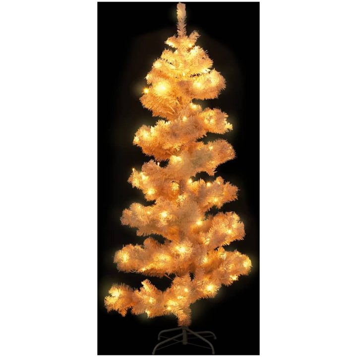 Belyst plastgran med fot vit 150 cm PVC vidaXL 150 x 80 cm – bild 3