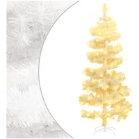 Belyst plastgran med fot vit 150 cm PVC vidaXL