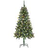 Belyst plastgran med kottar 150 cm vidaXL 150 x 89 cm – miniatyr 1
