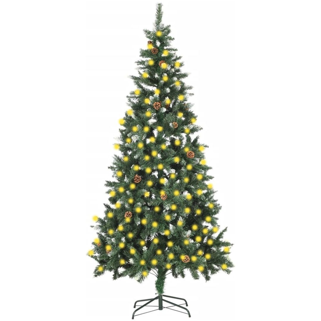 Belyst plastgran med kottar 210 cm vidaXL 210 x 119 cm