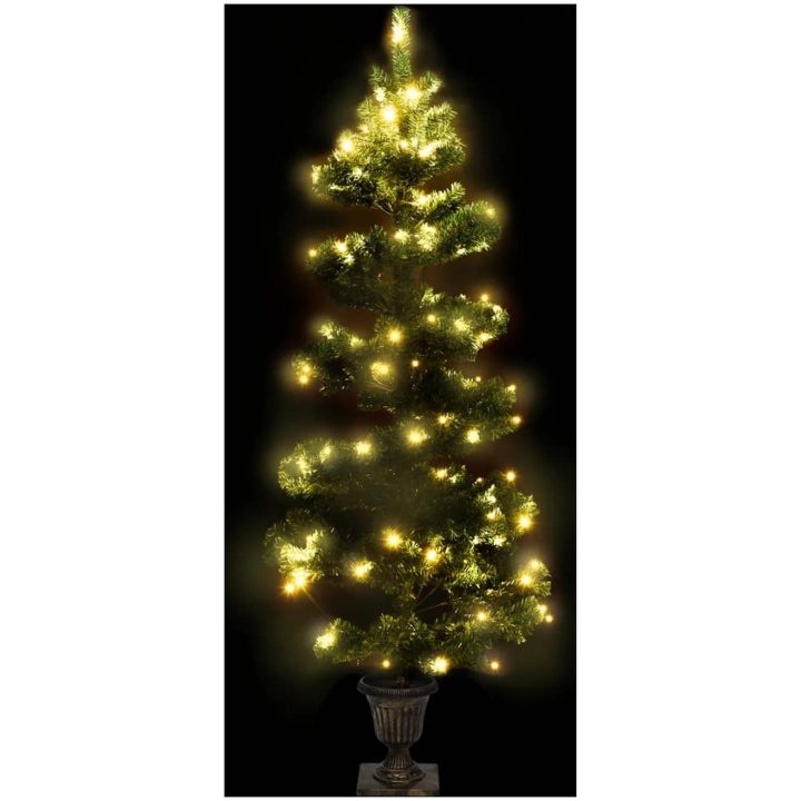 Belyst plastgran med kruka grön 120 cm PVC vidaXL 120 x 65 cm – bild 3