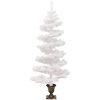 Belyst plastgran med kruka vit 120 cm PVC vidaXL 120 x 65 cm – miniatyr 4