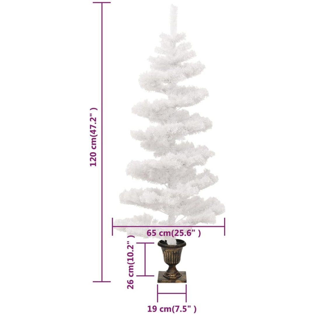 Belyst plastgran med kruka vit 120 cm PVC vidaXL 120 x 65 cm – bild 10