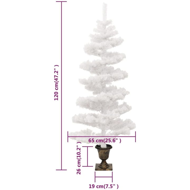 Belyst plastgran med kruka vit 120 cm PVC vidaXL 120 x 65 cm – bild 10