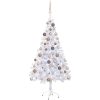 Belyst plastgran med kulor 150 cm 380 grenar vidaXL 150 x 70 cm – miniatyr 1