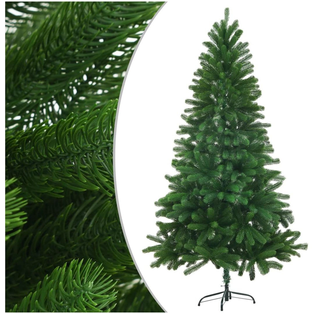 Belyst plastgran med kulor 150 cm grön vidaXL 150 x 75 cm – bild 2