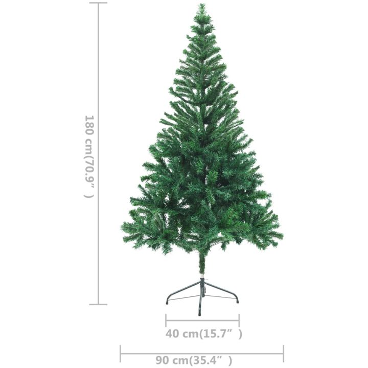 Belyst plastgran med kulor 180 cm 564 grenar vidaXL 180 x 90 cm – bild 10