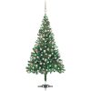 Belyst plastgran med kulor 180 cm 564 grenar vidaXL 180 x 90 cm – miniatyr 1