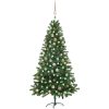 Belyst plastgran med kulor 180 cm grön vidaXL 180 x 90 cm – miniatyr 1
