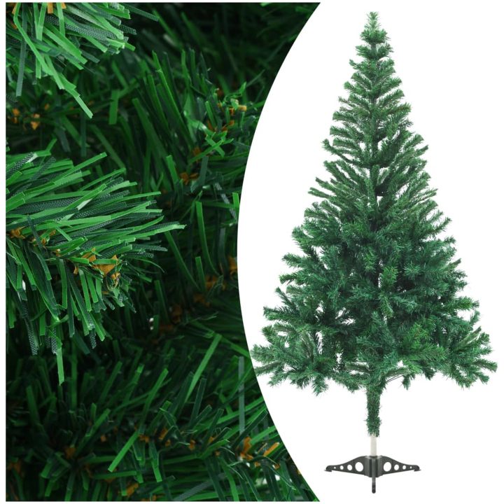 Belyst plastgran med kulor 210 cm 910 grenar vidaXL 210 x 105 cm – bild 2