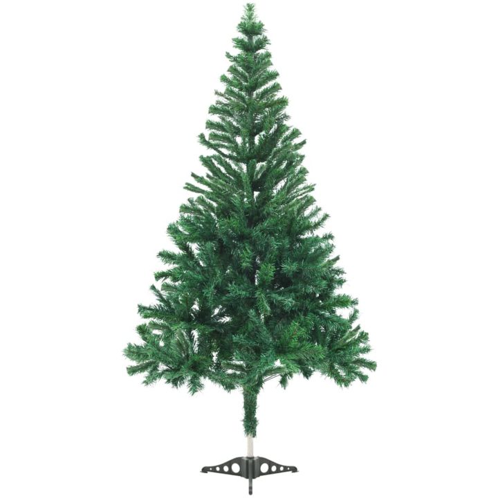 Belyst plastgran med kulor 210 cm 910 grenar vidaXL 210 x 105 cm – bild 3