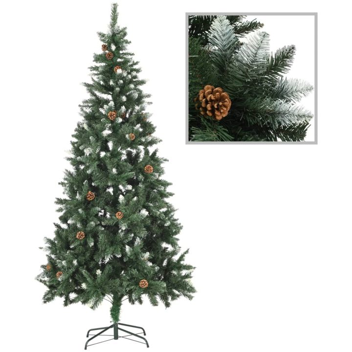Belyst plastgran med kulor 210 cm vidaXL 210 x 119 cm – bild 2