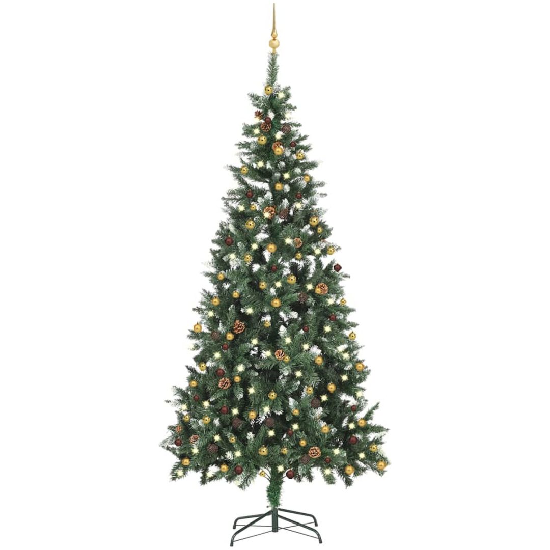 Belyst plastgran med kulor 210 cm vidaXL 210 x 119 cm