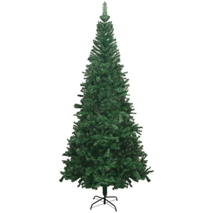 Belyst plastgran med kulor 240 cm grön vidaXL 240 x 120 cm – bild 3