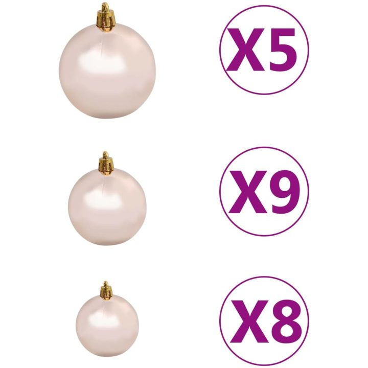Belyst plastgran med kulor 90 cm grön vidaXL 90 x 51 cm – bild 6