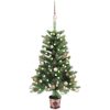 Belyst plastgran med kulor 90 cm grön vidaXL 90 x 51 cm – miniatyr 1