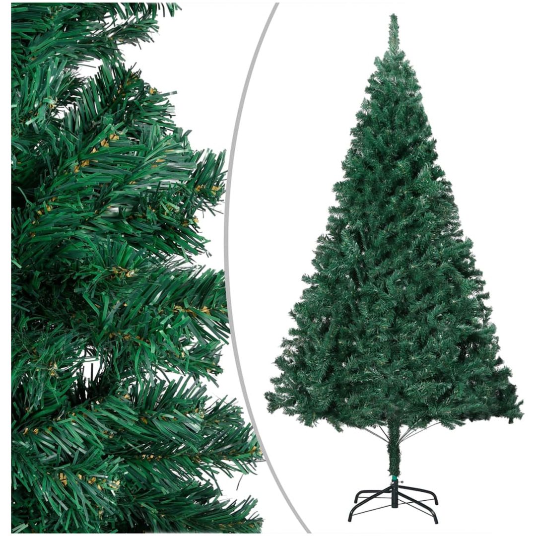 Belyst plastgran med kulor grön 150 cm PVC vidaXL 150 x 80 cm – bild 2