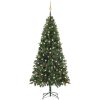 Belyst plastgran med kulor grön 210 cm vidaXL 210 x 119 cm – miniatyr 1