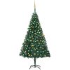Belyst plastgran med kulor grön 240 cm vidaXL 240 x 125 cm – miniatyr 1