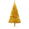 Belyst plastgran med kulor guld 120 cm PET vidaXL 120 x 65 cm – miniatyr 2