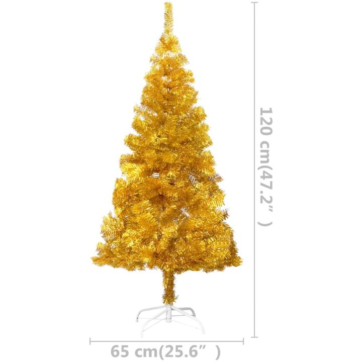 Belyst plastgran med kulor guld 120 cm PET vidaXL 120 x 65 cm – bild 12