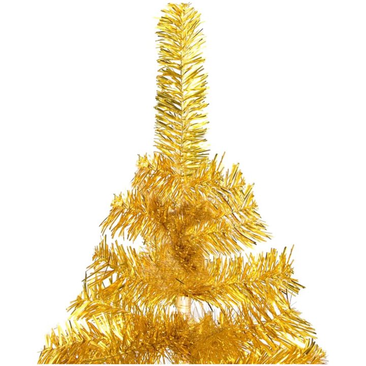 Belyst plastgran med kulor guld 120 cm PET vidaXL 120 x 65 cm – bild 3