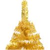 Belyst plastgran med kulor guld 150 cm PET vidaXL 150 x 75 cm – miniatyr 2