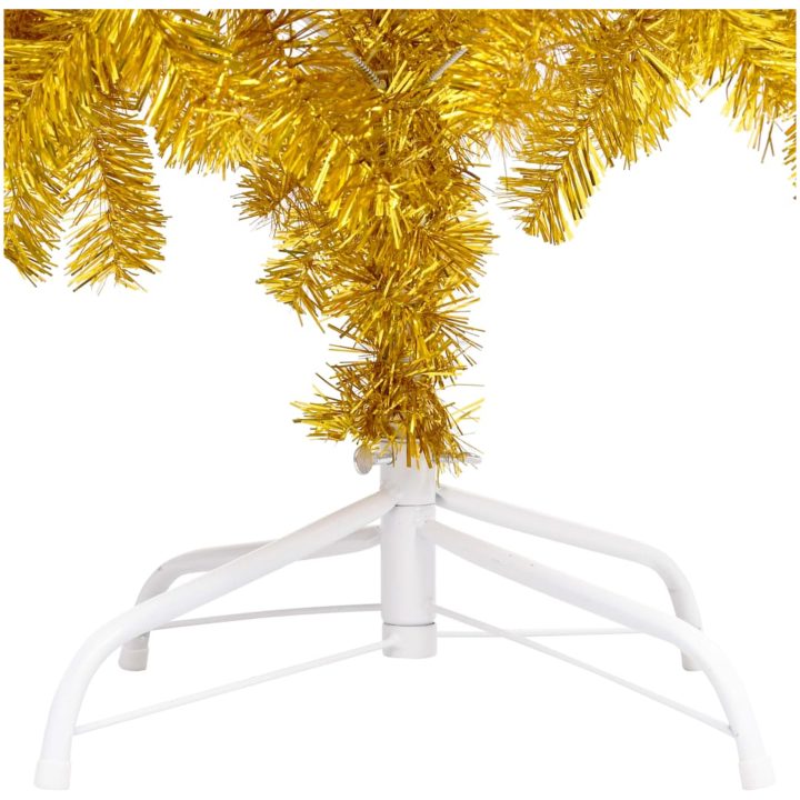 Belyst plastgran med kulor guld 150 cm PET vidaXL 150 x 75 cm – bild 3