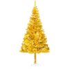 Belyst plastgran med kulor guld 180 cm PET vidaXL 180 x 93 cm – miniatyr 2