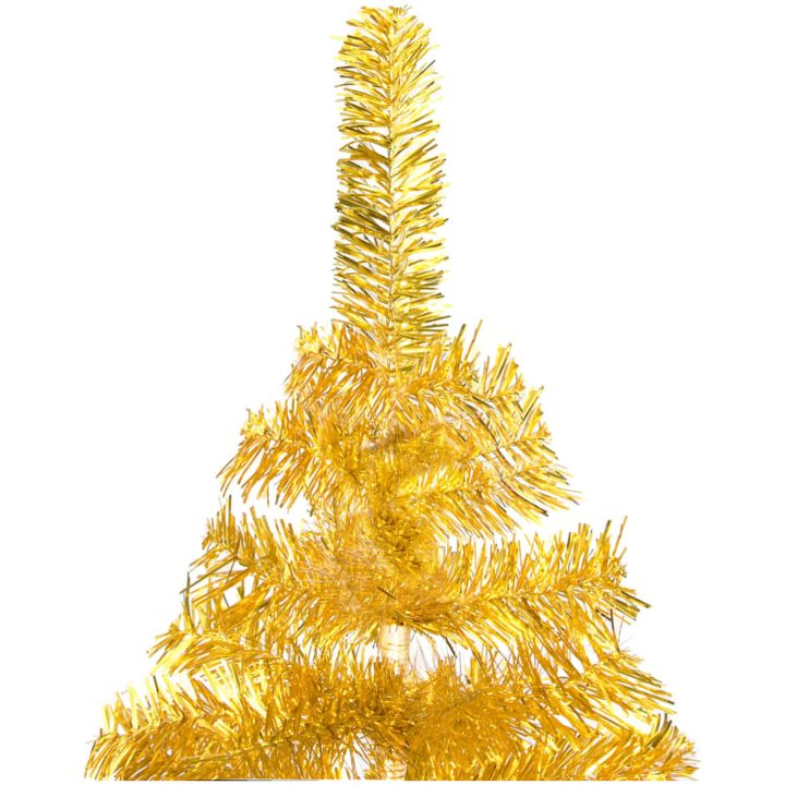 Belyst plastgran med kulor guld 180 cm PET vidaXL 180 x 93 cm – bild 3