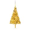 Belyst plastgran med kulor guld 180 cm PET vidaXL 180 x 93 cm – miniatyr 1