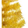 Belyst plastgran med kulor guld 210 cm PET vidaXL 210 x 120 cm – miniatyr 2