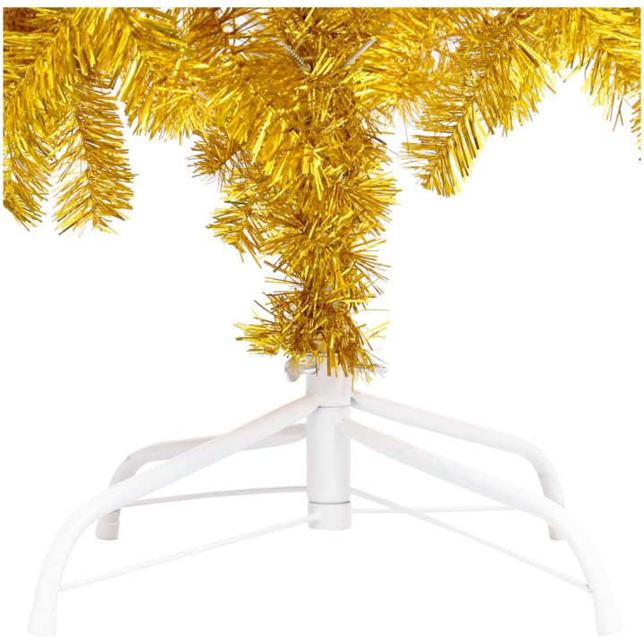 Belyst plastgran med kulor guld 210 cm PET vidaXL 210 x 120 cm – bild 4