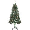 Belyst plastgran med kulor och kottar 150 cm vidaXL 150 x 89 cm – miniatyr 3