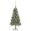 Belyst plastgran med kulor och kottar 150 cm vidaXL 150 x 89 cm – miniatyr 1