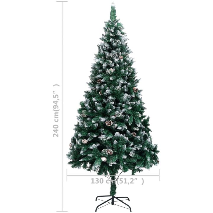 Belyst plastgran med kulor och kottar 240 cm vidaXL 240 x 130 cm – bild 12