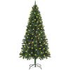 Belyst plastgran med kulor och kottar grön 180 cm vidaXL 180 x 104 cm – miniatyr 1