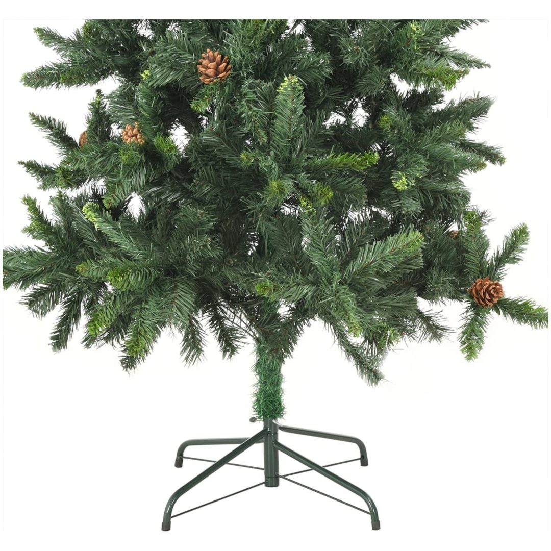 Belyst plastgran med kulor och kottar grön 210 cm vidaXL 210 x 119 cm – bild 8