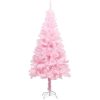 Belyst plastgran med kulor rosa 120 cm PVC vidaXL 120 x 65 cm – miniatyr 2