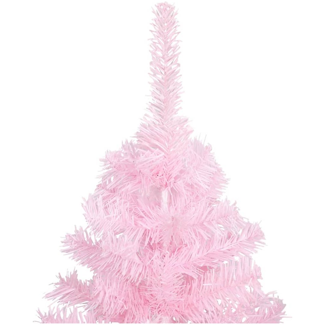 Belyst plastgran med kulor rosa 120 cm PVC vidaXL 120 x 65 cm – bild 3